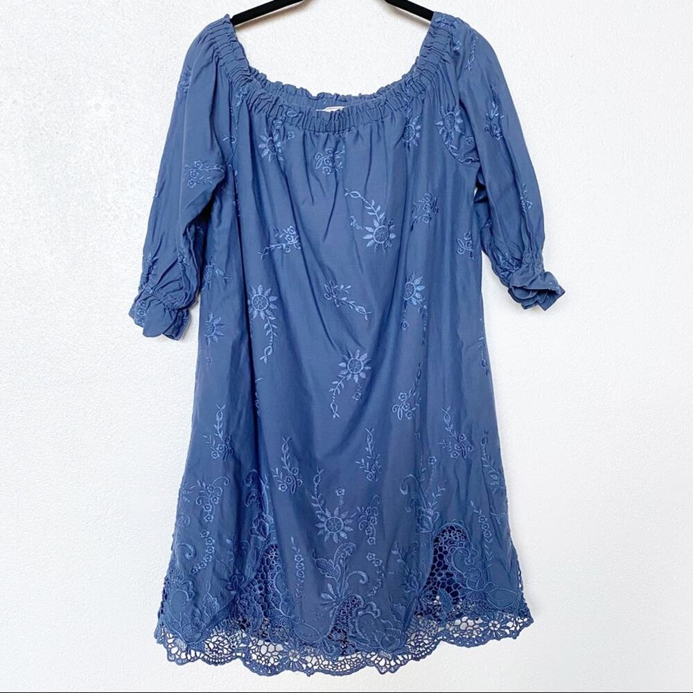 Abercrombie & Fitch Off the Shoulder Embroidered Floral Dress Size Medium
